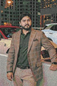 Мозаичный портрет современного мужчины в городе – 60×90 см