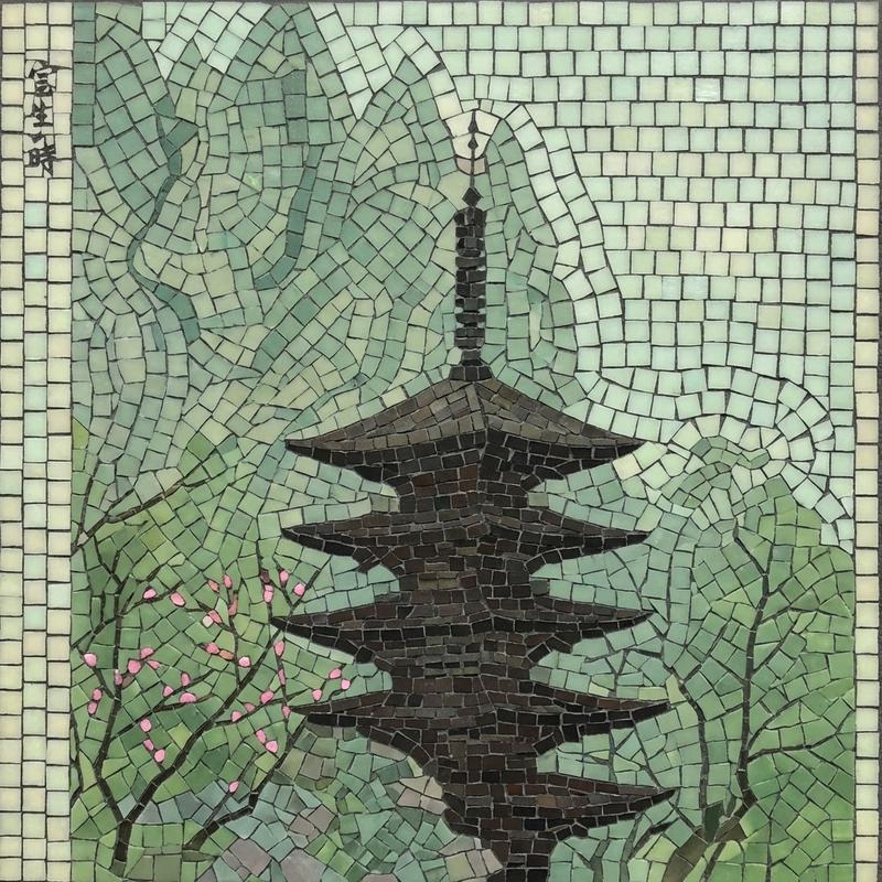 Классическая AI мозаика: Японский пагода