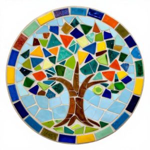 Мозаика «Дуб» в стиле Тренкадис – Круглая розетка