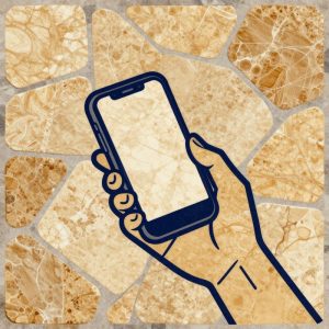 Мозаика: Рука с телефоном в стиле Опус Инкертум