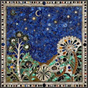 Ночное небо со звездами и кошкой