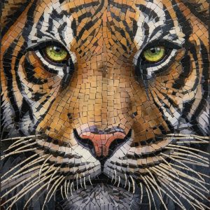 Мозаика «Взгляд Тигра» — Интерьерная Картина 100×100 см
