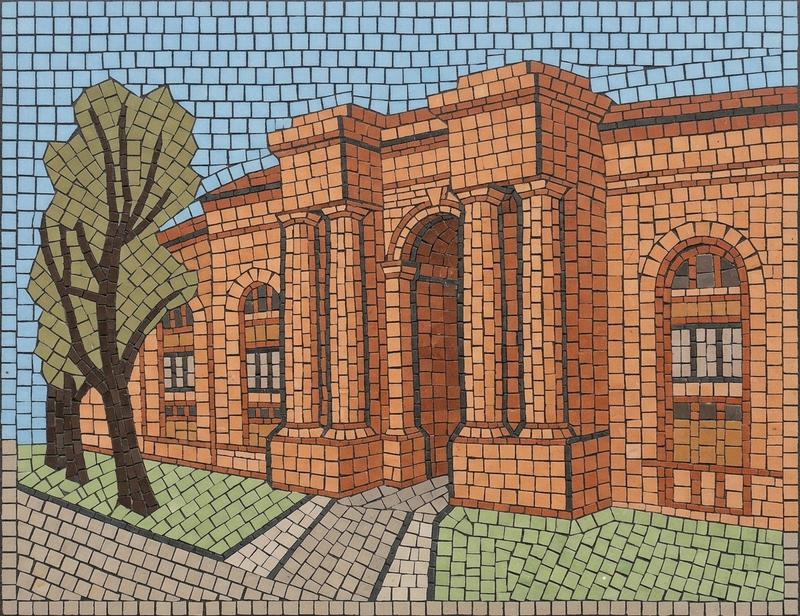 Классическая мозаика с историческим зданием