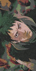 Anime Style Mosaic Portrait – Intense Gaze