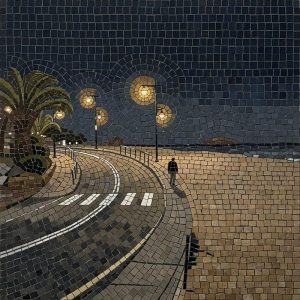 Ночная прогулка у моря — Мозаика