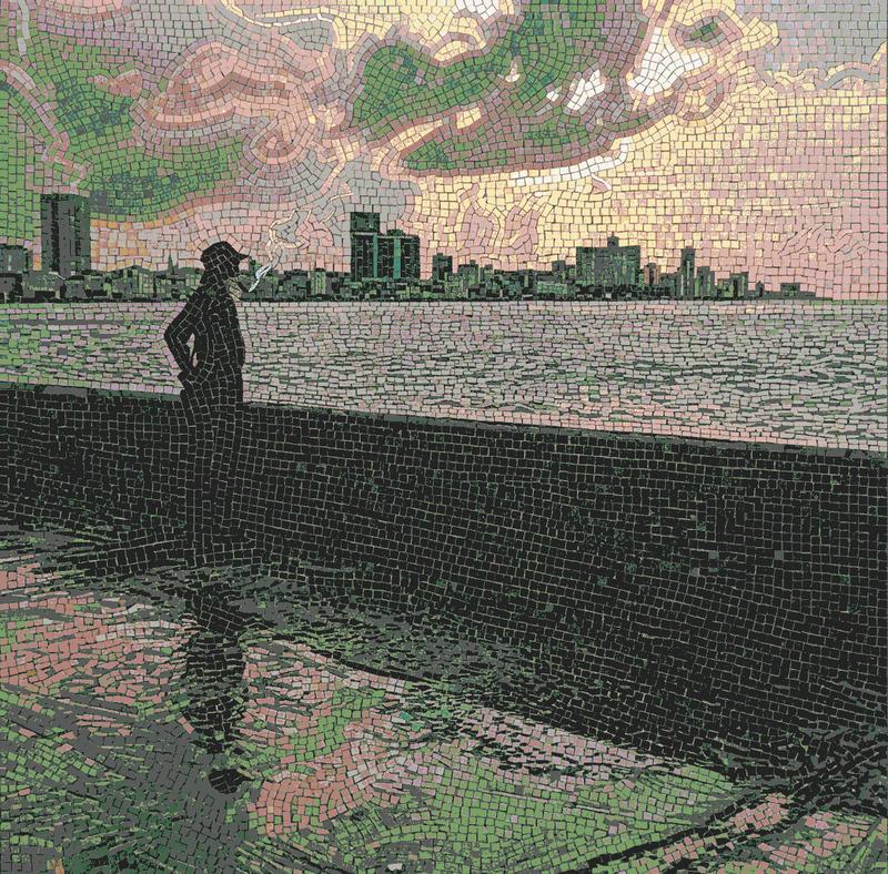 Сереность и городской пейзаж в мозаике