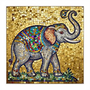 Светлый слон в византийском стиле, 100×100 см