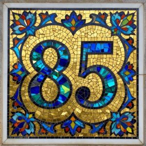 Мозаичный адресный номер 85 в византийском стиле