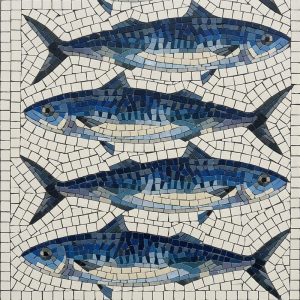 Мозаика «Синие рыбы» — 100×100 см