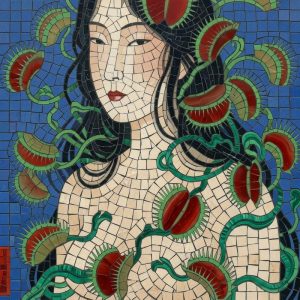 Сюрреалистичная мозаика: Девушка и Венерины мухоловки