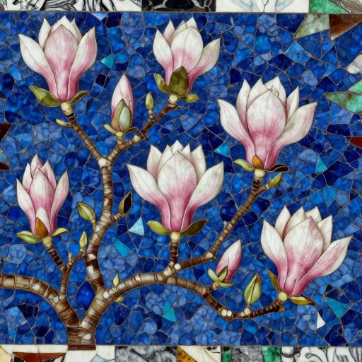 Blooming Magnolia Florentine Mosaic Art