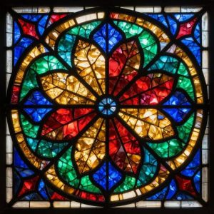 Витражная мозаика: Симметричный узор папоротника