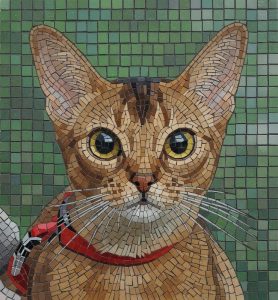 Мозаичный портрет коричневого кота
