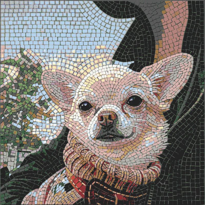 Cute Chihuahua Mosaic Art - 60x60 cm