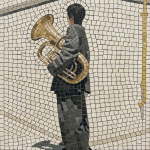 Tuba Player Mosaic Art