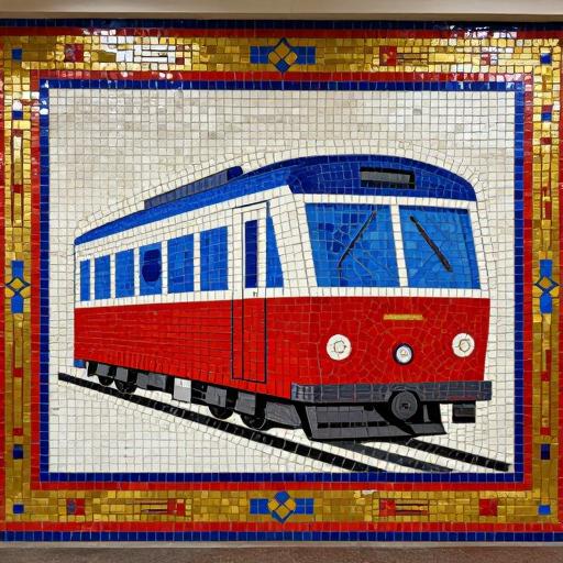 Happy Saint Petersburg Tram Mosaic Art