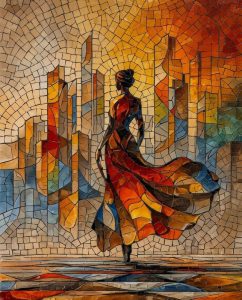 Элегантная женщина в городе — Мозаика