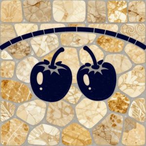 Мозаика «Помидорки черри» в стиле Opus Incertum