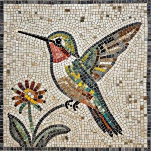 Hummingbird and Nasturtium Mosaic Art – Opus Tessellatum