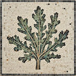 Green Leaf Opus Tessellatum Mosaic Art