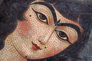 Elegant Woman Mosaic Portrait – 25×17 cm