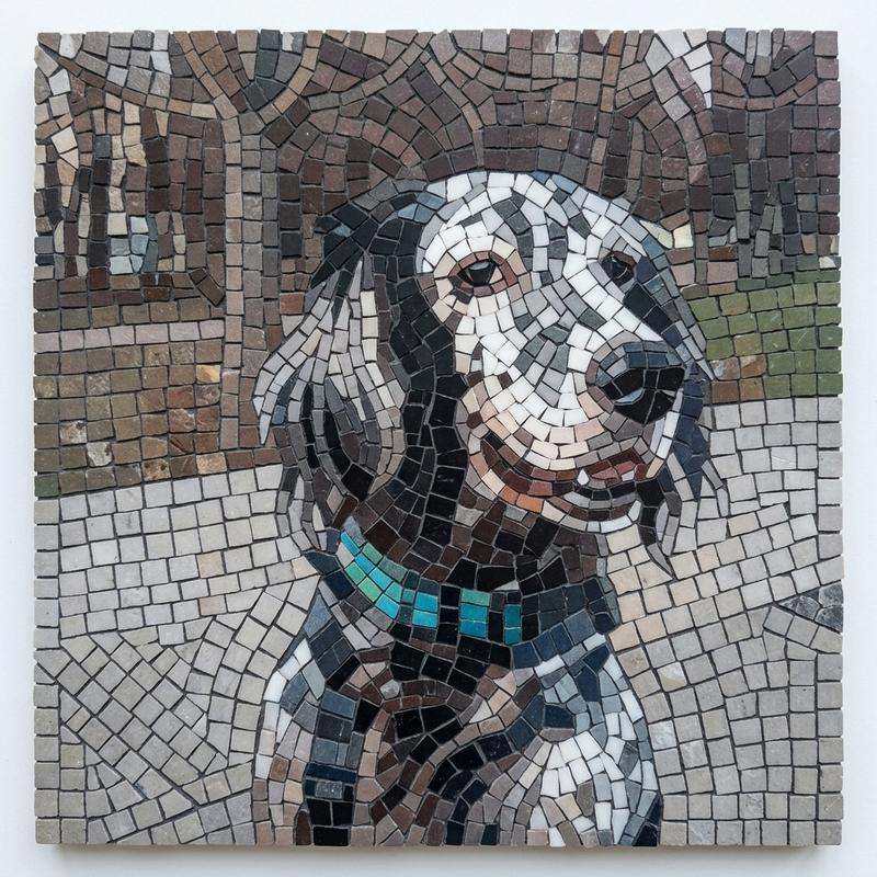 Mosaic Dog Portrait Art - 100x100 cm