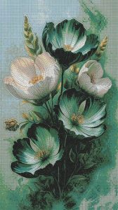 Мозаика «Цветы в бирюзовых тонах» | MELTI