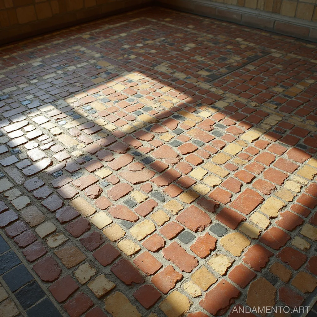 Мозаика в стиле Opus Tessellatum, классический римский узор.