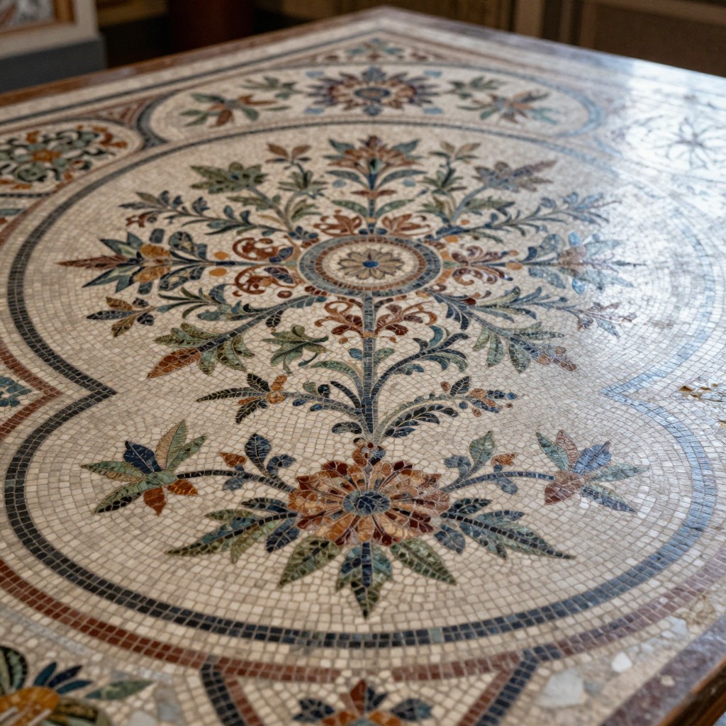 Стол с мозаикой pietra dura в Палаццо Питти