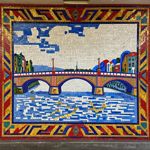Le Pont d'Argenteuil Mosaic - Soviet Style Art