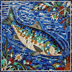 Florentine Mosaic Art: Fish in Sunny Waters