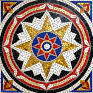 Soviet Style Geometric Star Mosaic Art