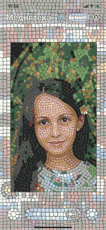 Serene Young Girl Mosaic Portrait