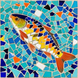 Custom Trencadís Koi Fish Mosaic Art