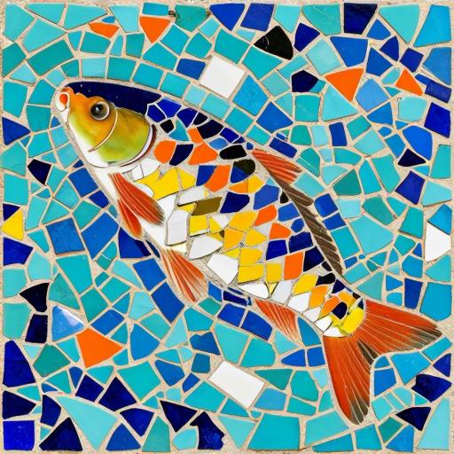Custom Trencadís Koi Fish Mosaic Art