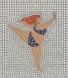 Graceful Dancer with Flower Mosaic Art
