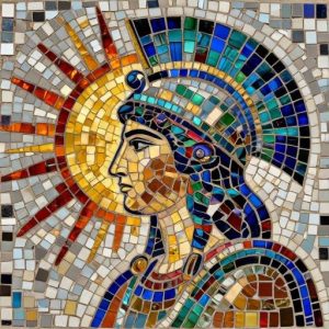 Athena Mosaic Portrait – Classical Greek Goddess Art