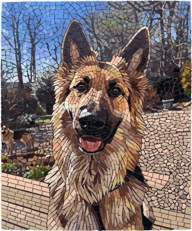 German Shepherd Mosaic Art Portrait