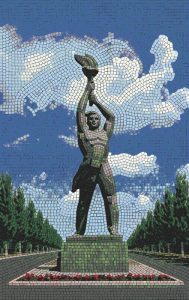 Heroic Torchbearer Mosaic Art