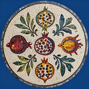 Handcrafted Pomegranate Mosaic Tabletop – Opus Tessellatum