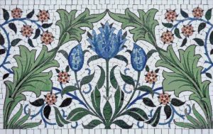 Classical Blue Floral Mosaic Art
