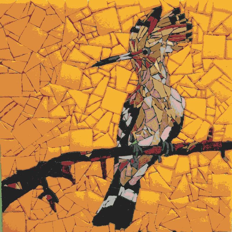 Hoopoe Bird Mosaic Art - 30x30 cm