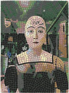 Mosaic Portrait of a Serene Figure – 40×53 cm