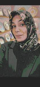 Mosaic Portrait of a Woman in Hijab