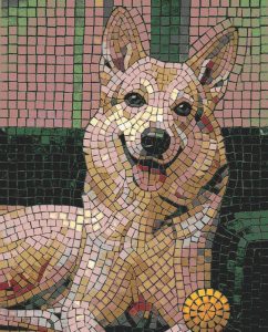 Mosaic Portrait of a Friendly Dog – 60×75 cm