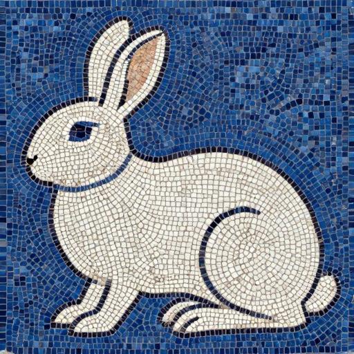 White Rabbit Mosaic Art - Opus Tessellatum Style