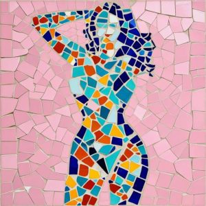 Trencadís Mosaic Female Silhouette Art