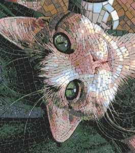 Mosaic Cat Portrait – Modern AI Art