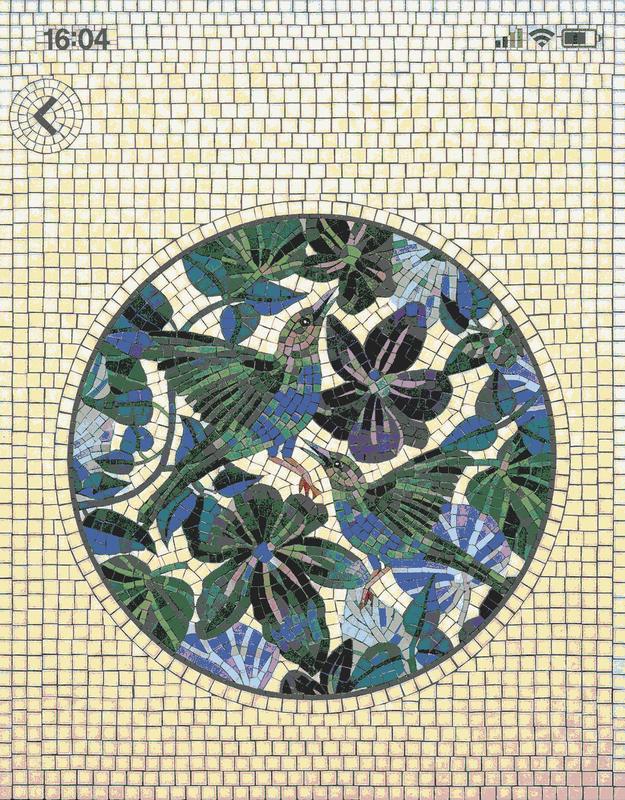 Mosaic Art: Two Birds in a Garden