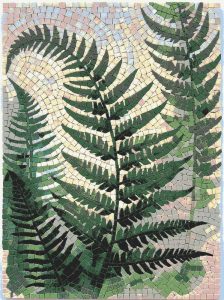 Green Fern Leaves Mosaic Art – 60×80 cm